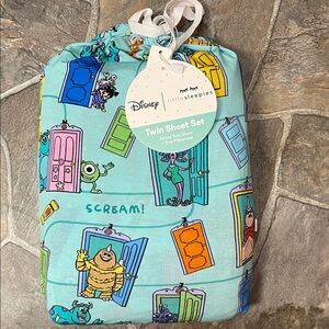 Little Sleepies Disney Monsters Inc. Blue and Green Sheet Set